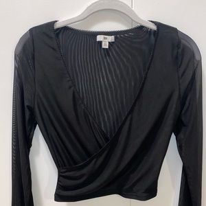 Nordstrom B.P. Mesh, black, plunge top